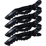 Wet Brush Double Hinge Clips - Black 4 pc.